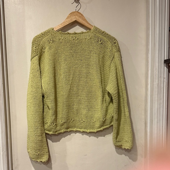 Cute cotton Knit Cardigan in light Green: one size - Picture 4 of 4